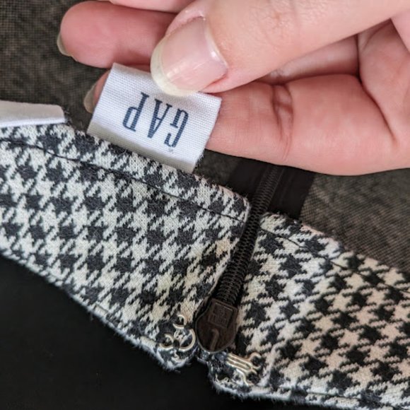 Gap Cream and Black Houndstooth Skirt Size 20 - Picture 3 of 8